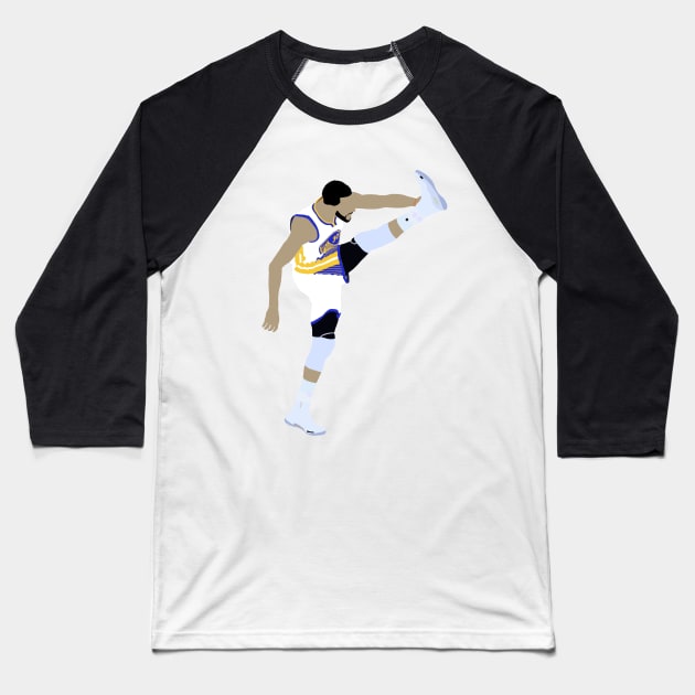 Steph Curry Leg Kick Celebration Baseball T-Shirt by rattraptees